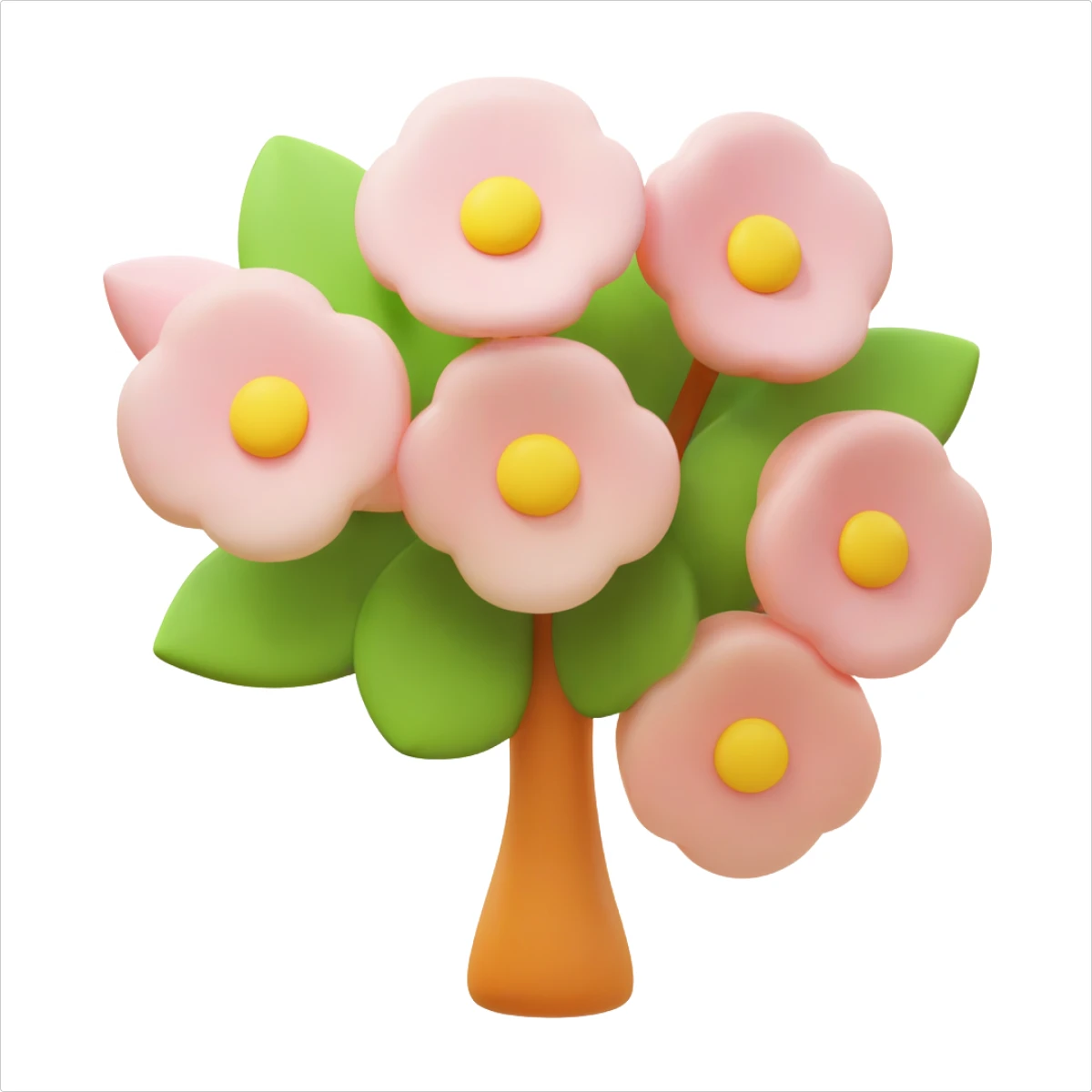 3D Fluency generated cherry blossom flowers in a bouquet illustration