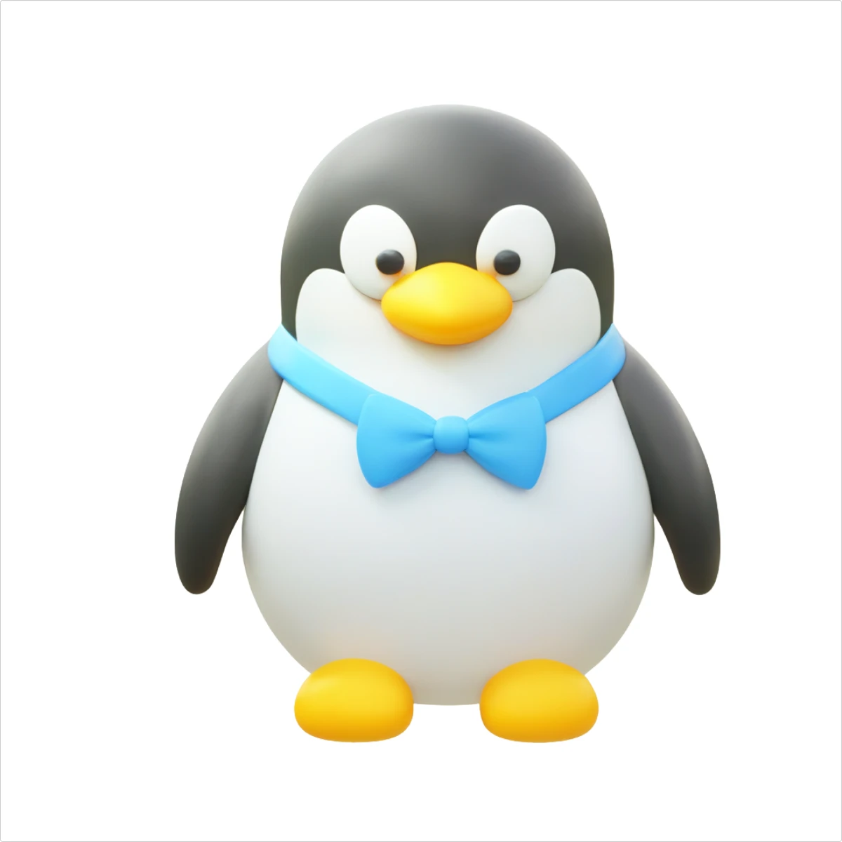 3D Fluency generated penguin wearing a bowtie illustration