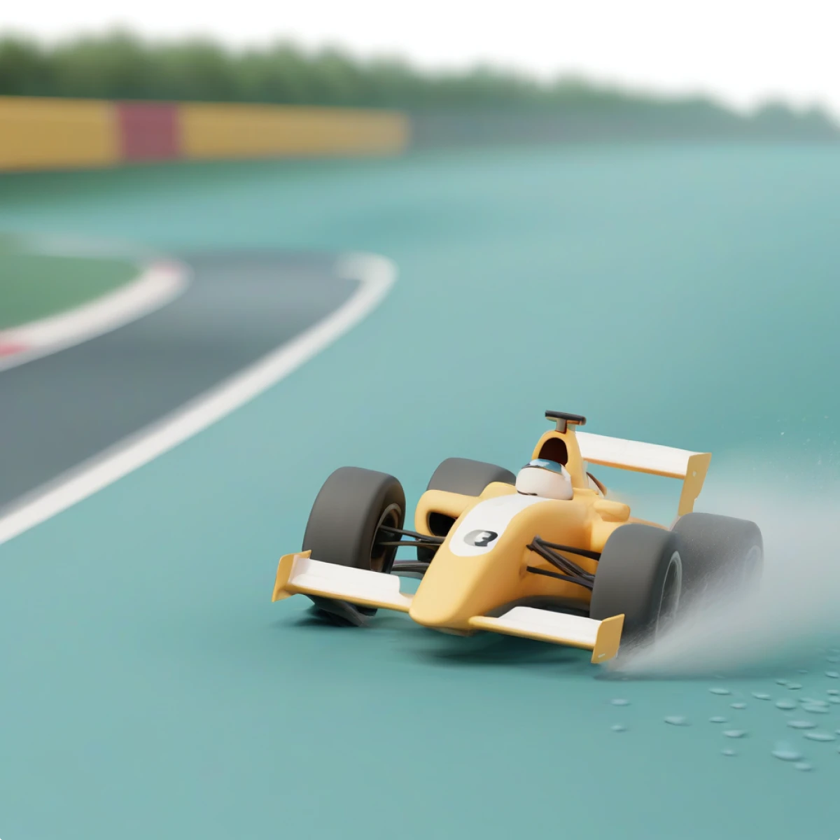 Formula 1 car generated illustration in the 3D Casual Life style