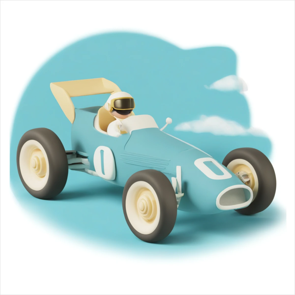 Formula 1 car generated illustration in the 3D Casual Life style — 2