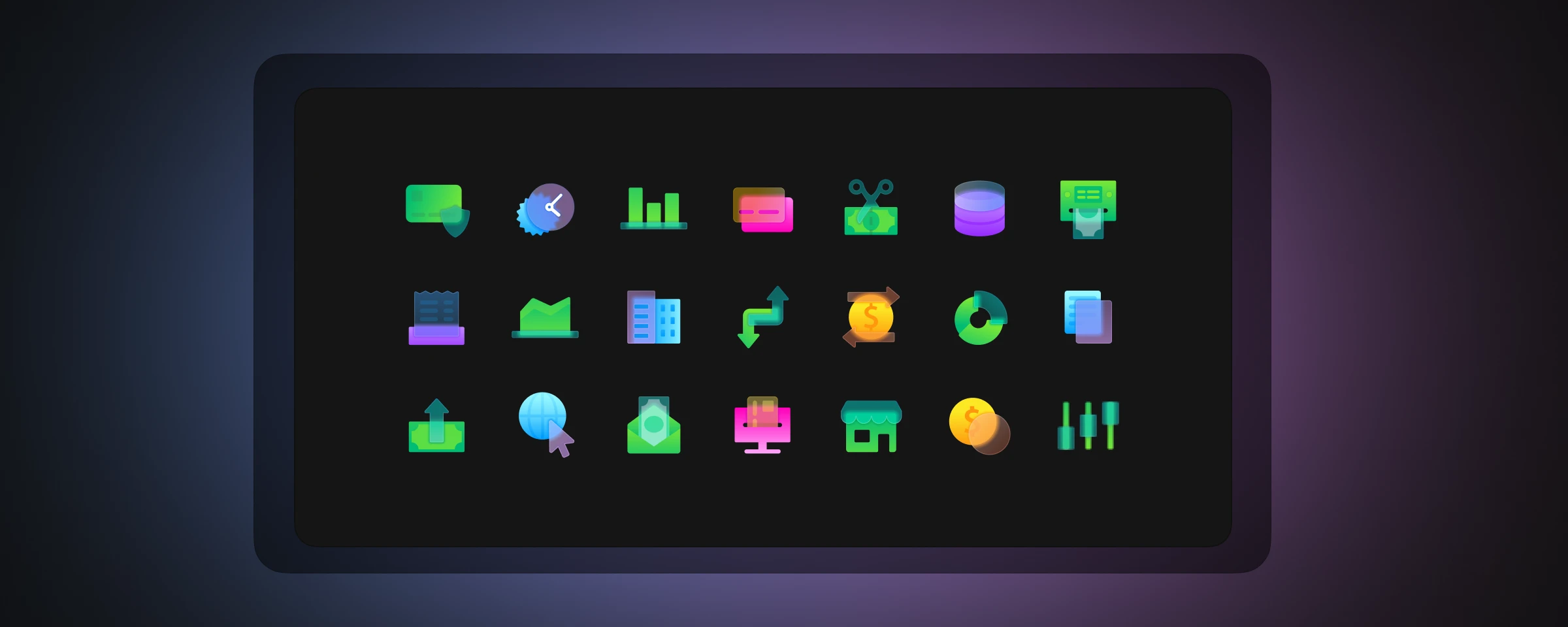 glassmorphism icons