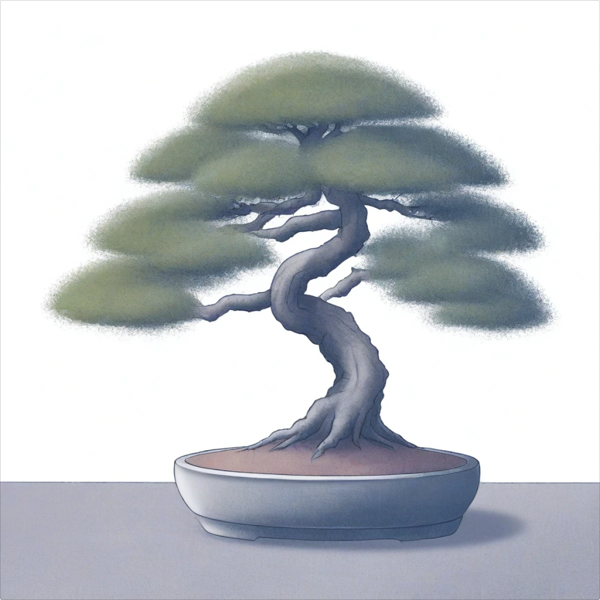 Haze generated bonsai tree illustration