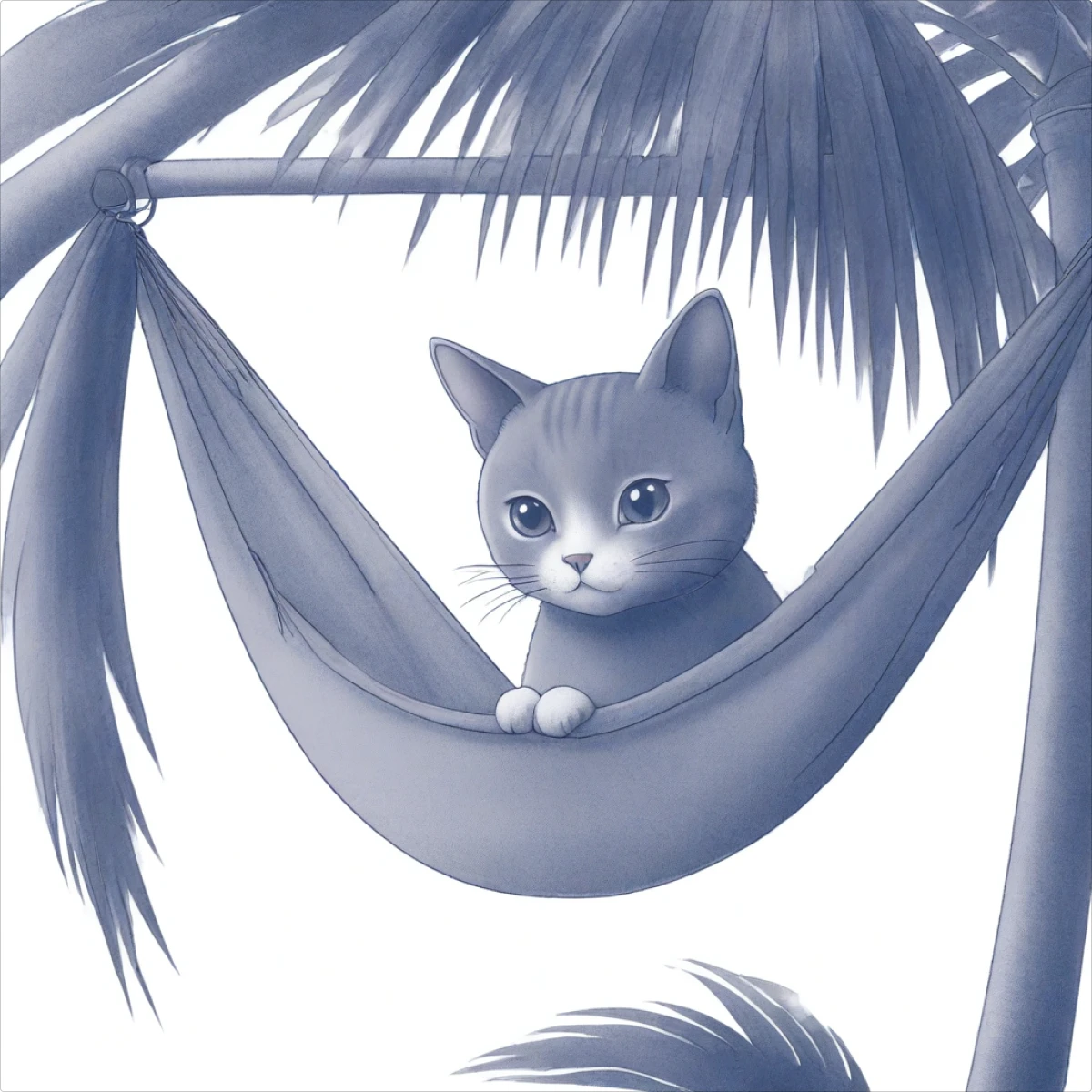 Haze generated cat in a hommak illustration