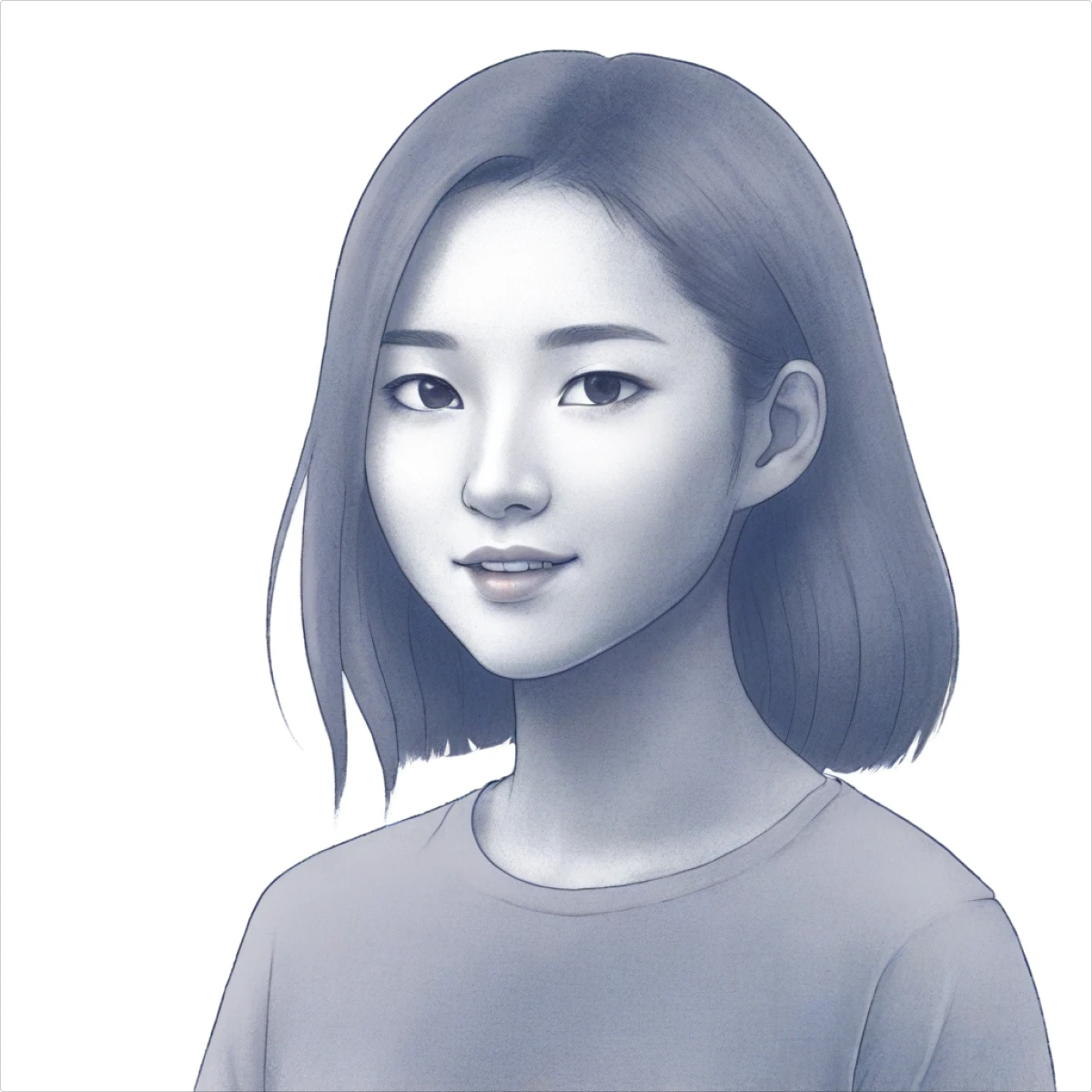 Haze generated Korean girl portrait illustration