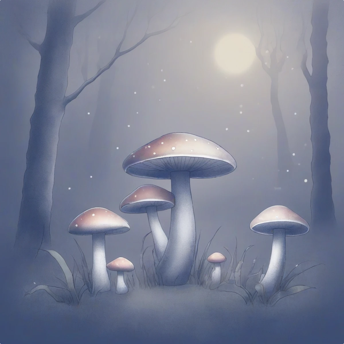 Haze generated magic forest illustration