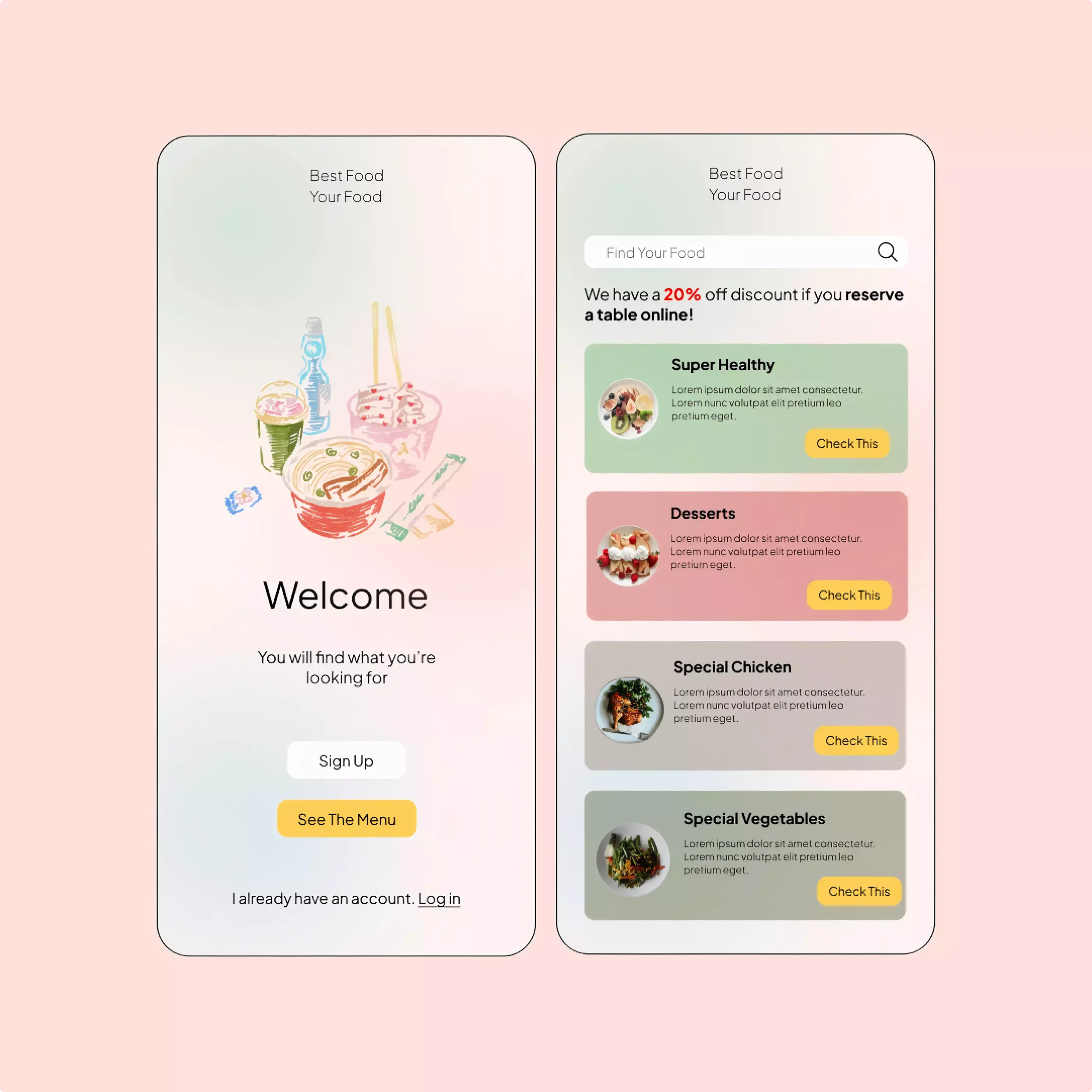 food app ui inspiration