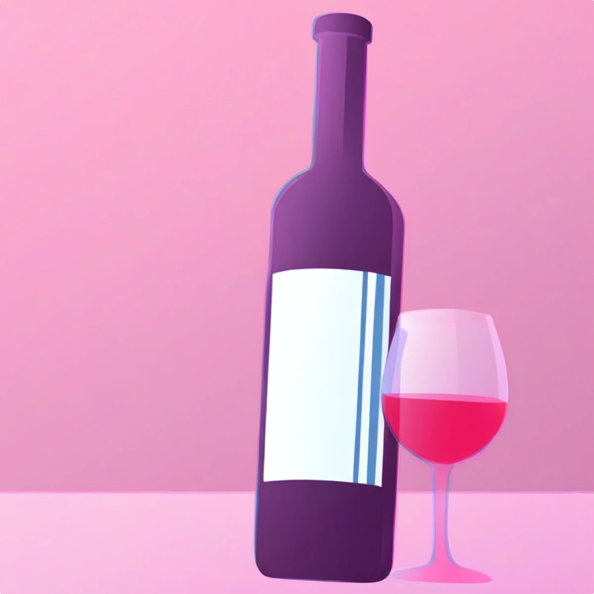 Neon generated bottle of wine illustration