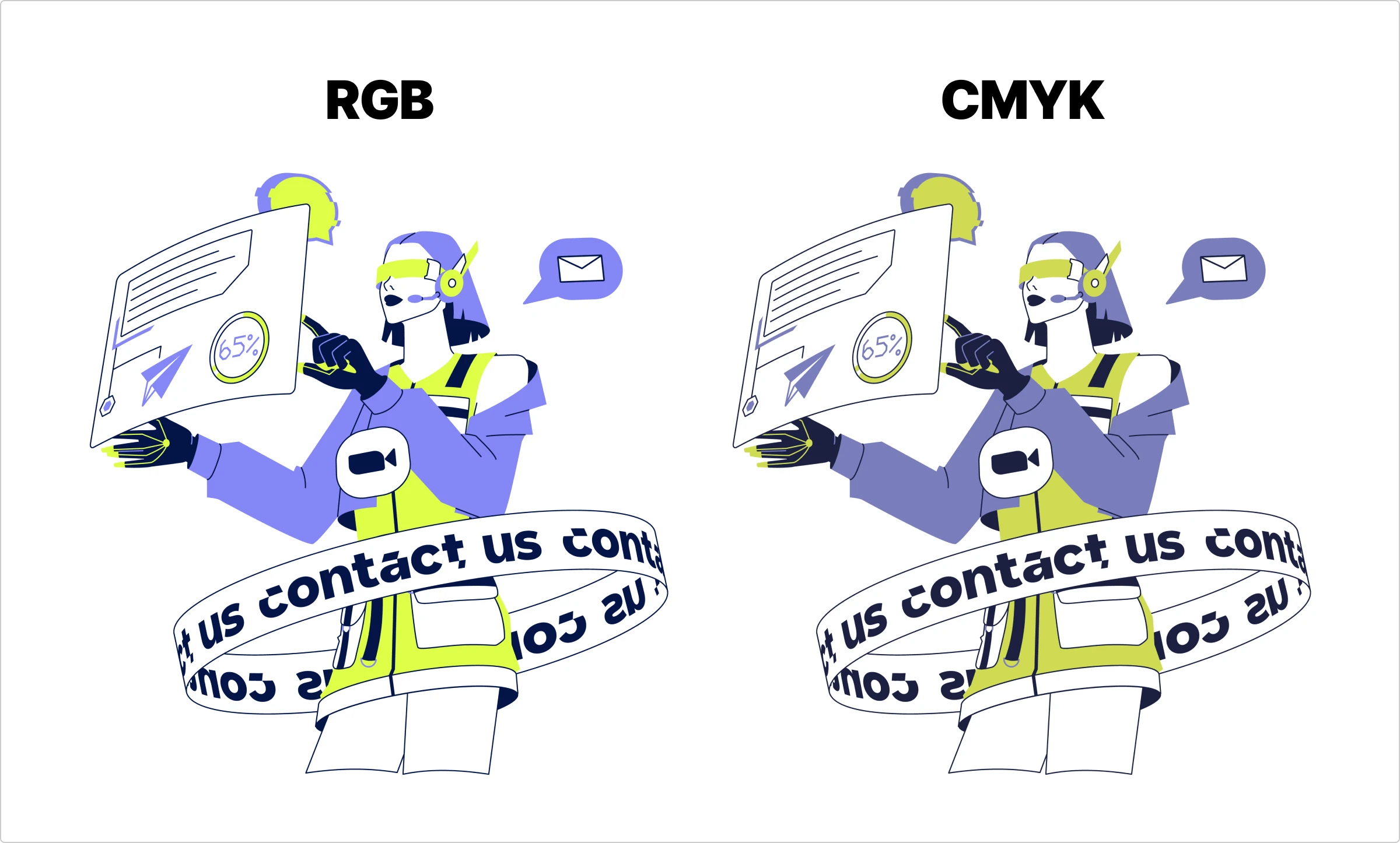 digital illustrations in cmyk and rgb