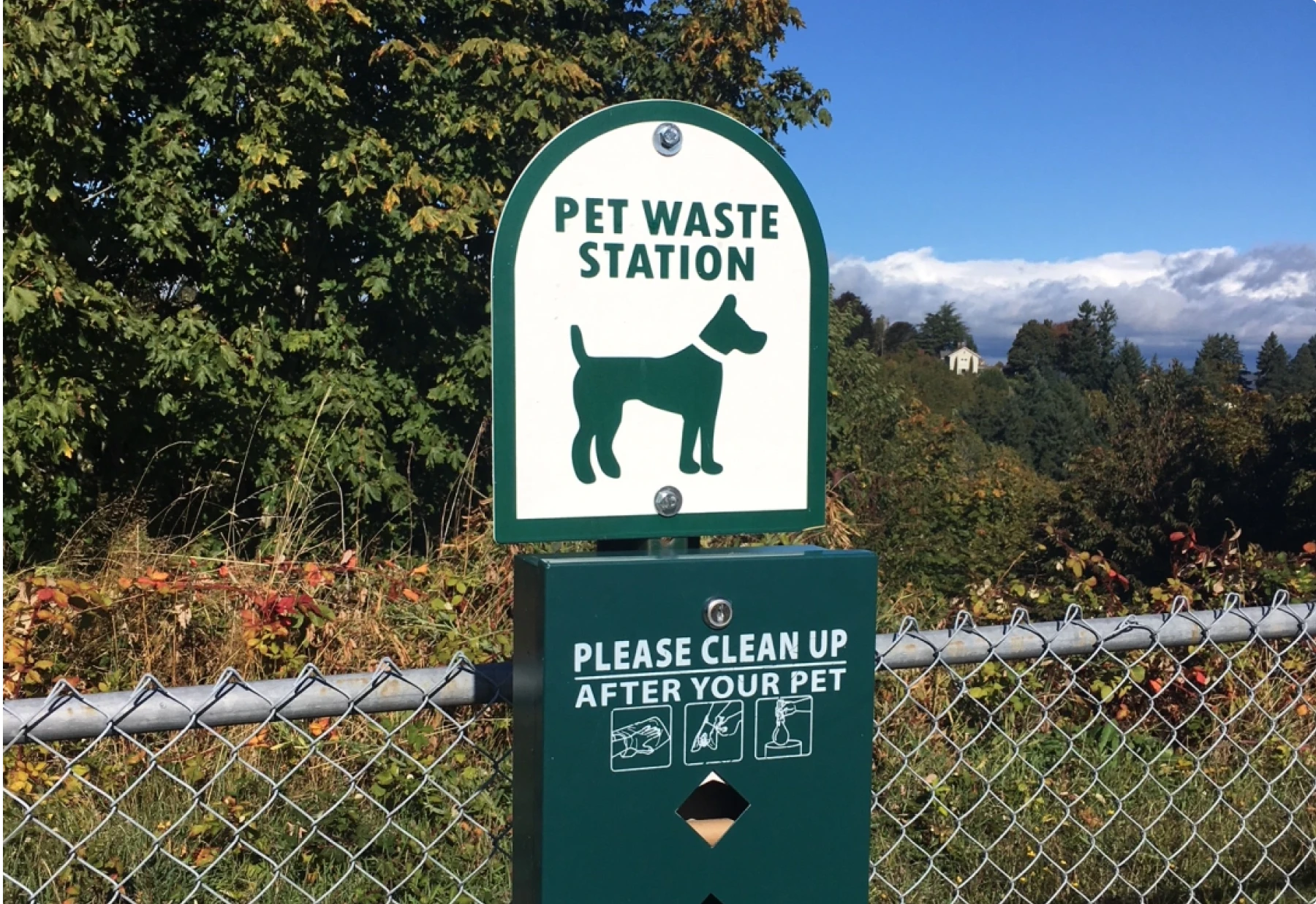 Pet waste station sign