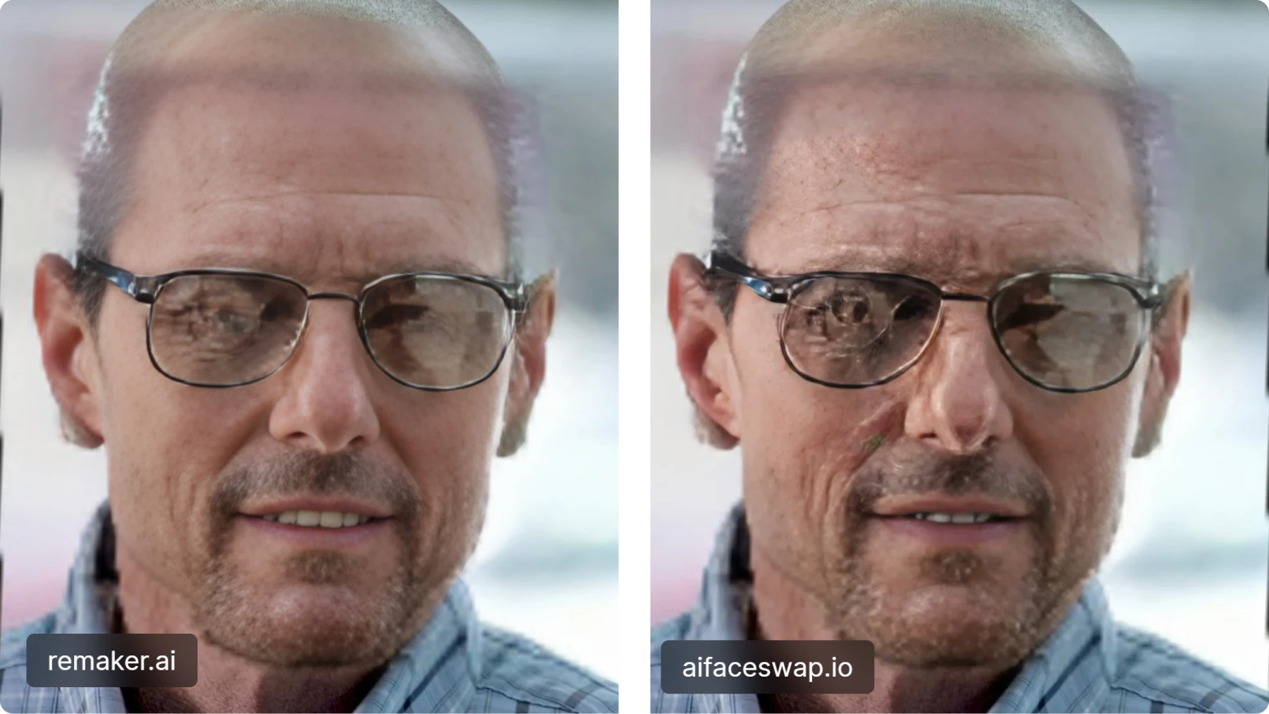 remaker.ai vs ai face swap glasses