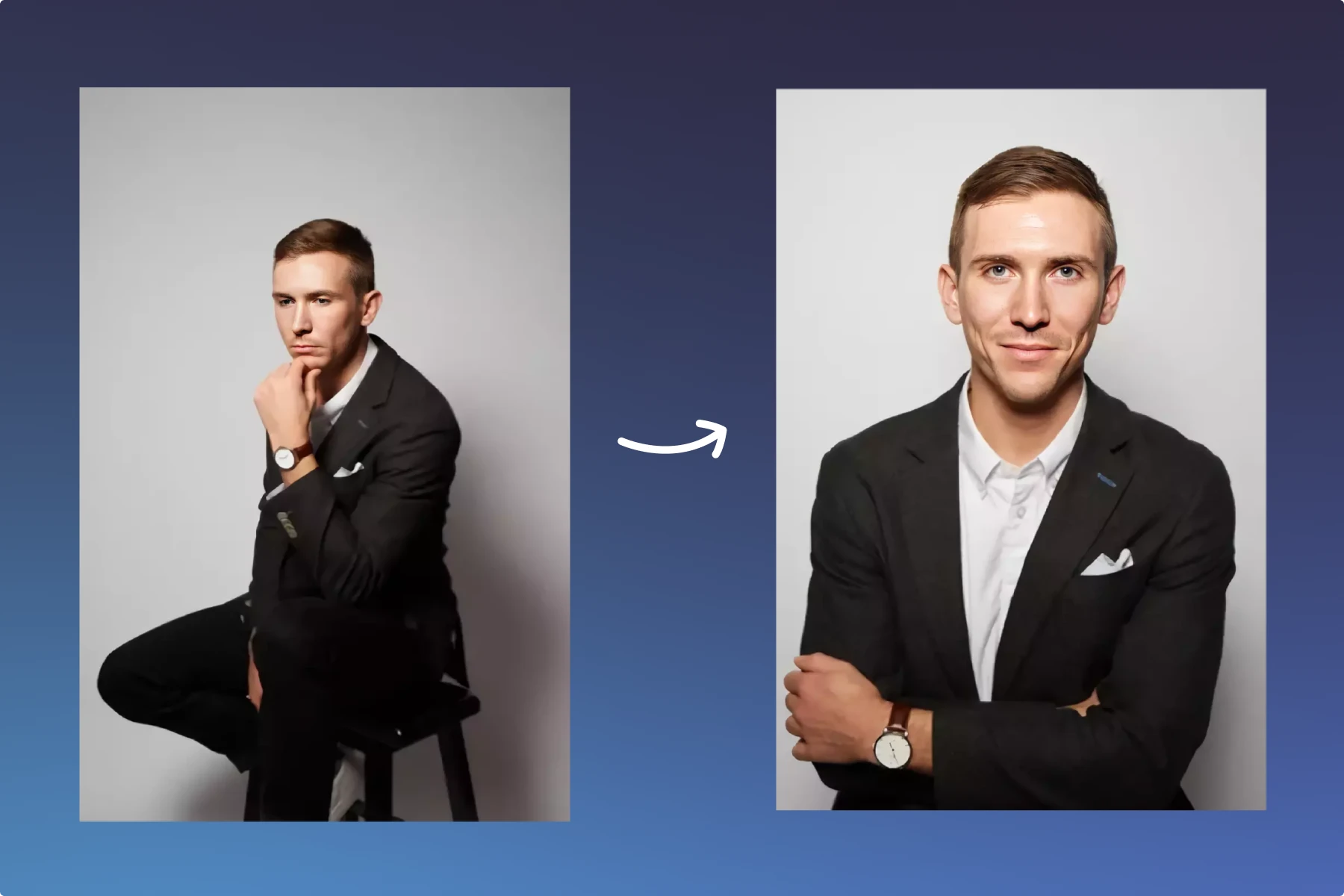 Bad vs. Good posing for headshots