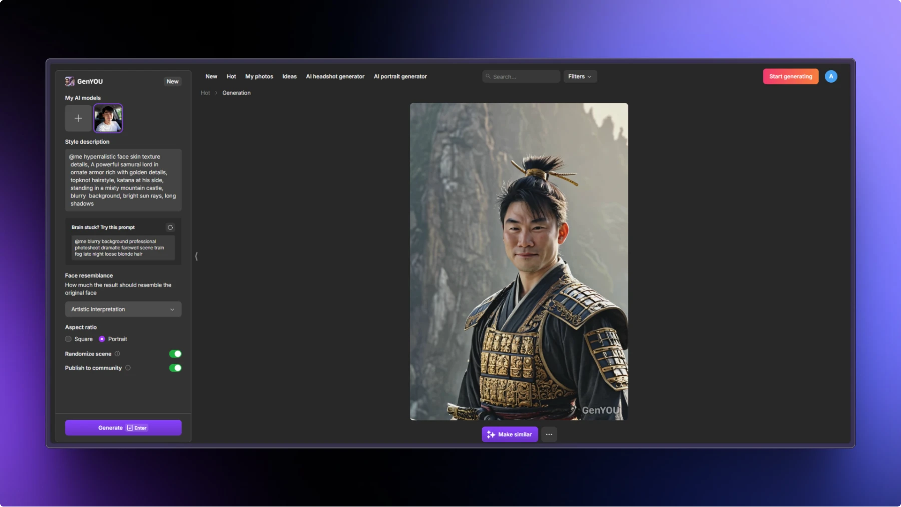 creative ai portrait