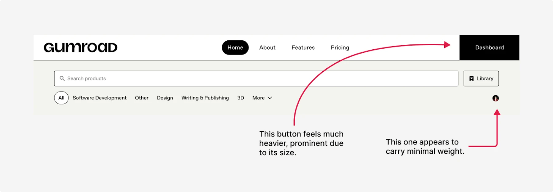 visual weight on gumroad 