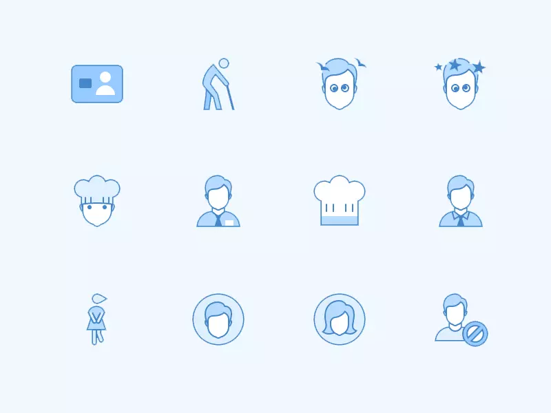 Half tone flat icons