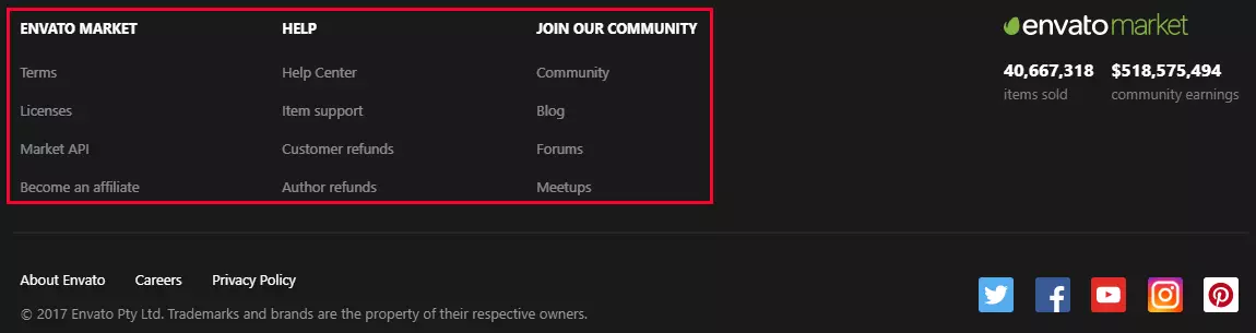 navigation footer