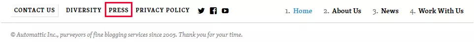 press footer