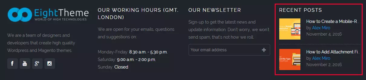 recent articles footer