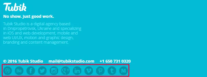 social media footer
