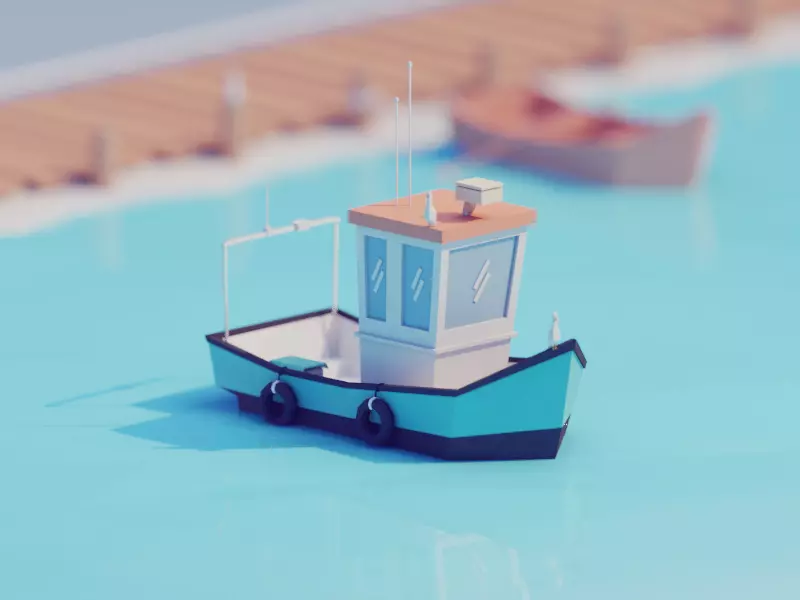 boat digital art isometric illustration