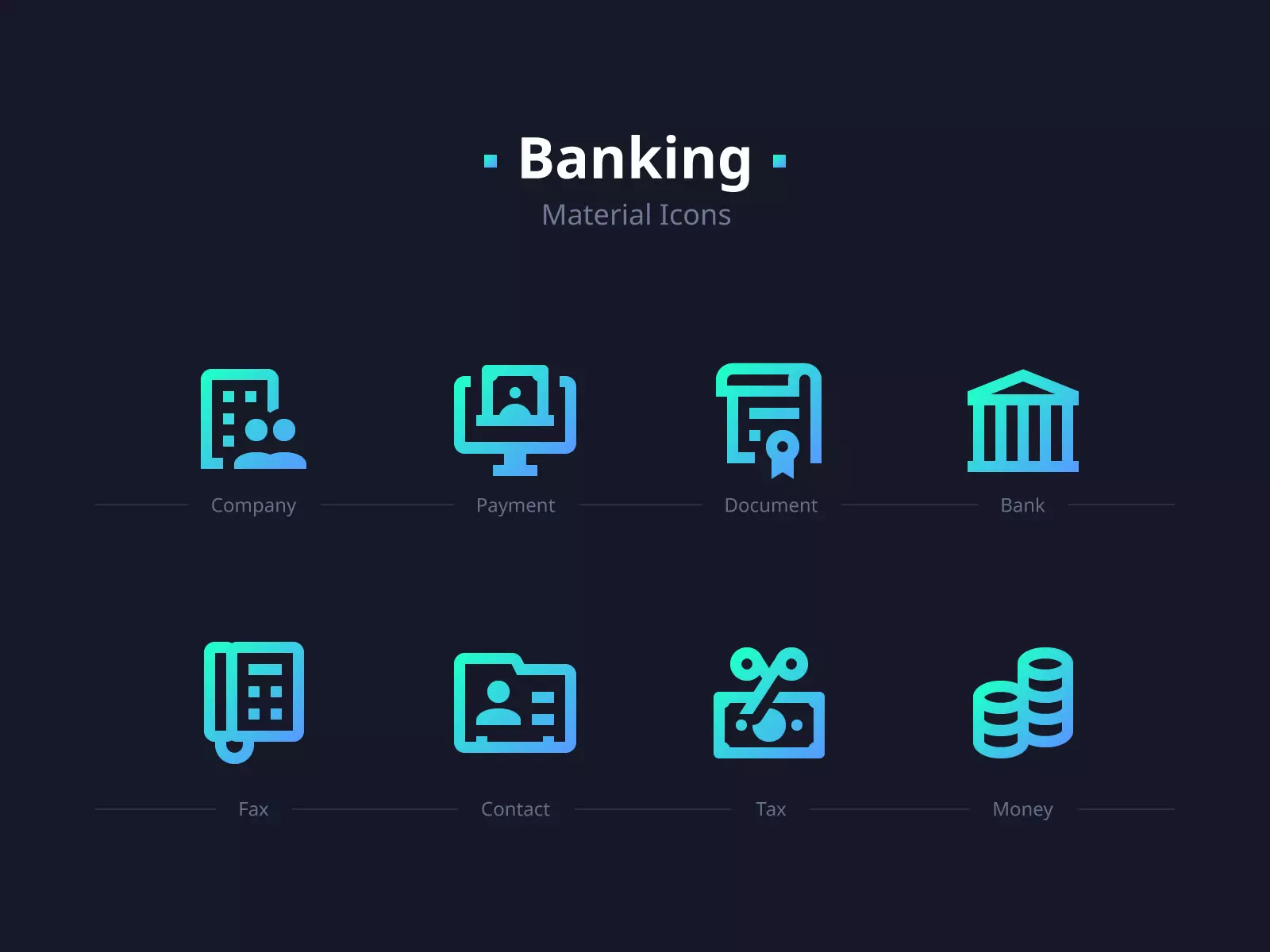 banking icons material design