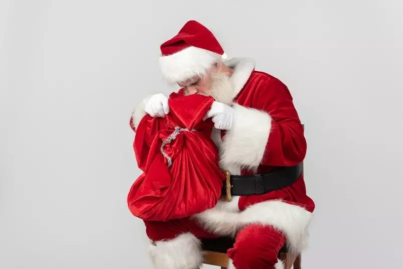 Santa Claus with a bag