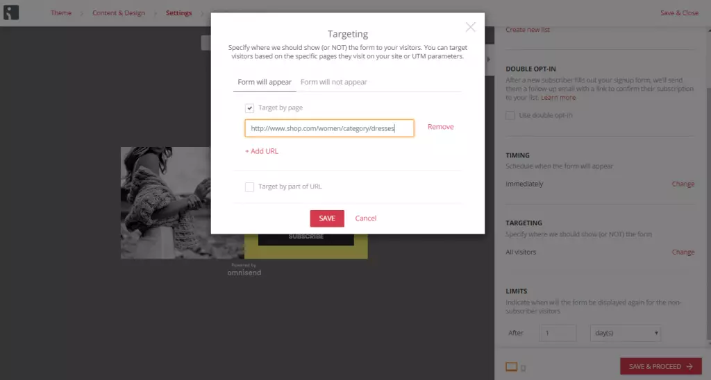 exit intent popup design