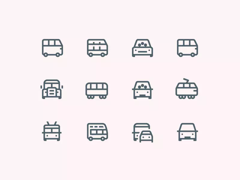 public transport simple small icons