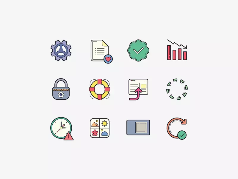 hand drawn popular icons