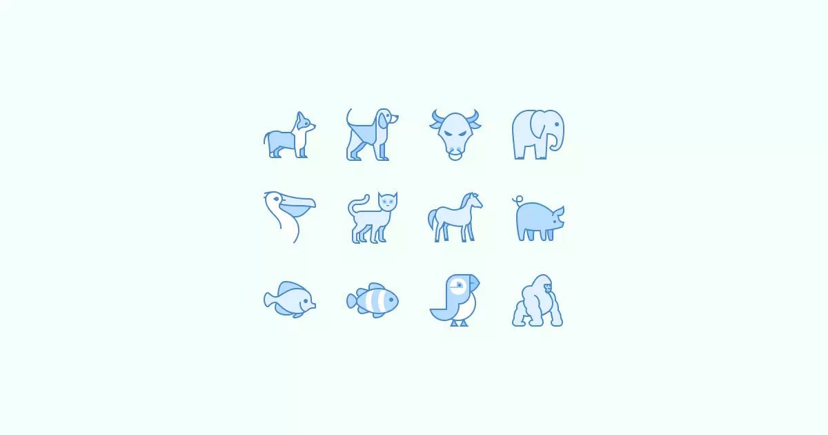 blue-ui animal clipart icons