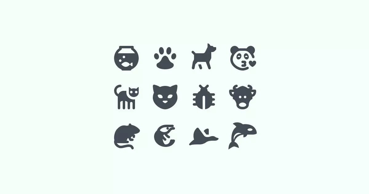 material-rounded animal clipart icons