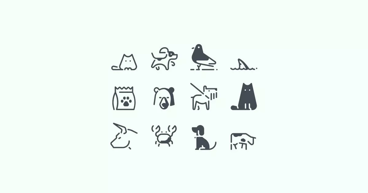 pastel animal clipart icons