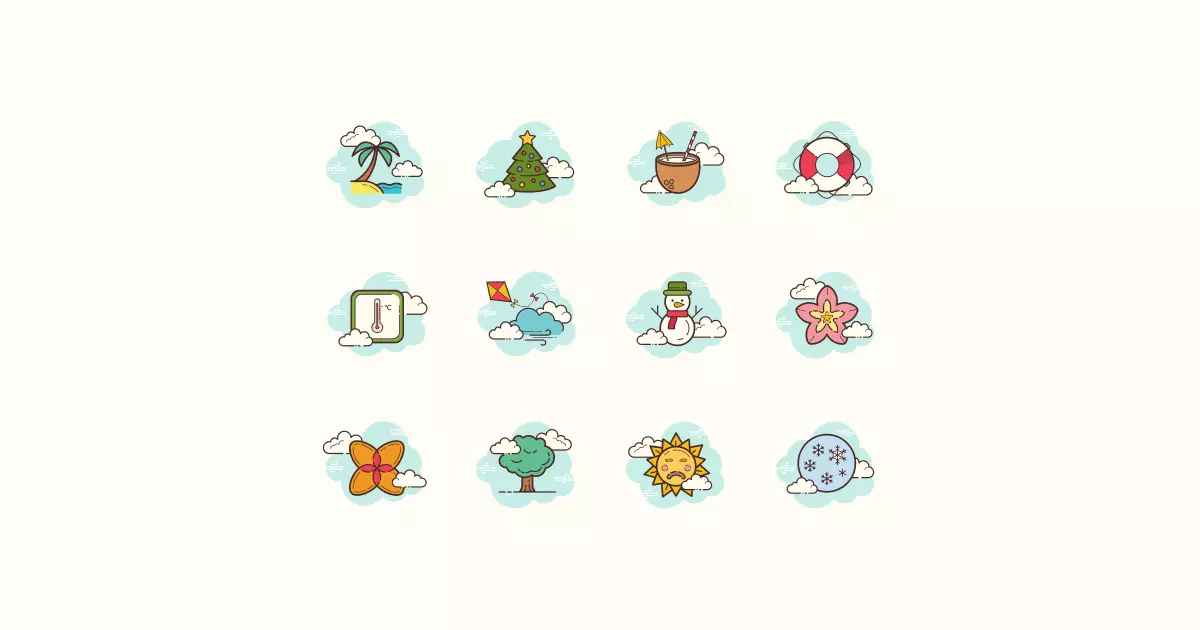 seasons clipart icons