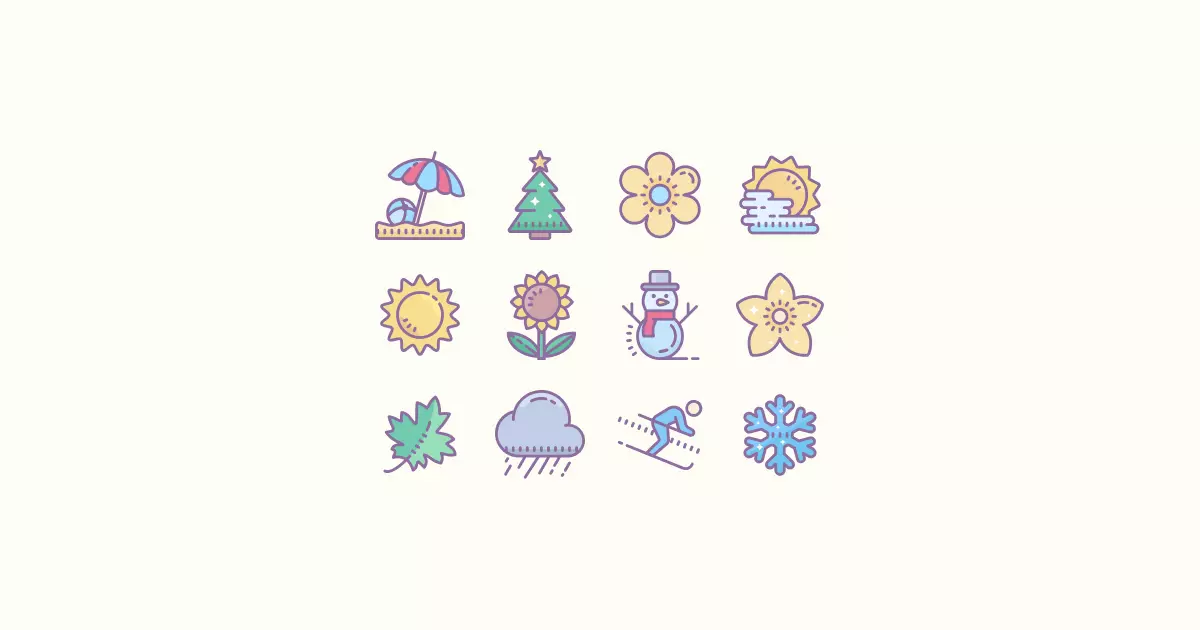 seasons clipart icons
