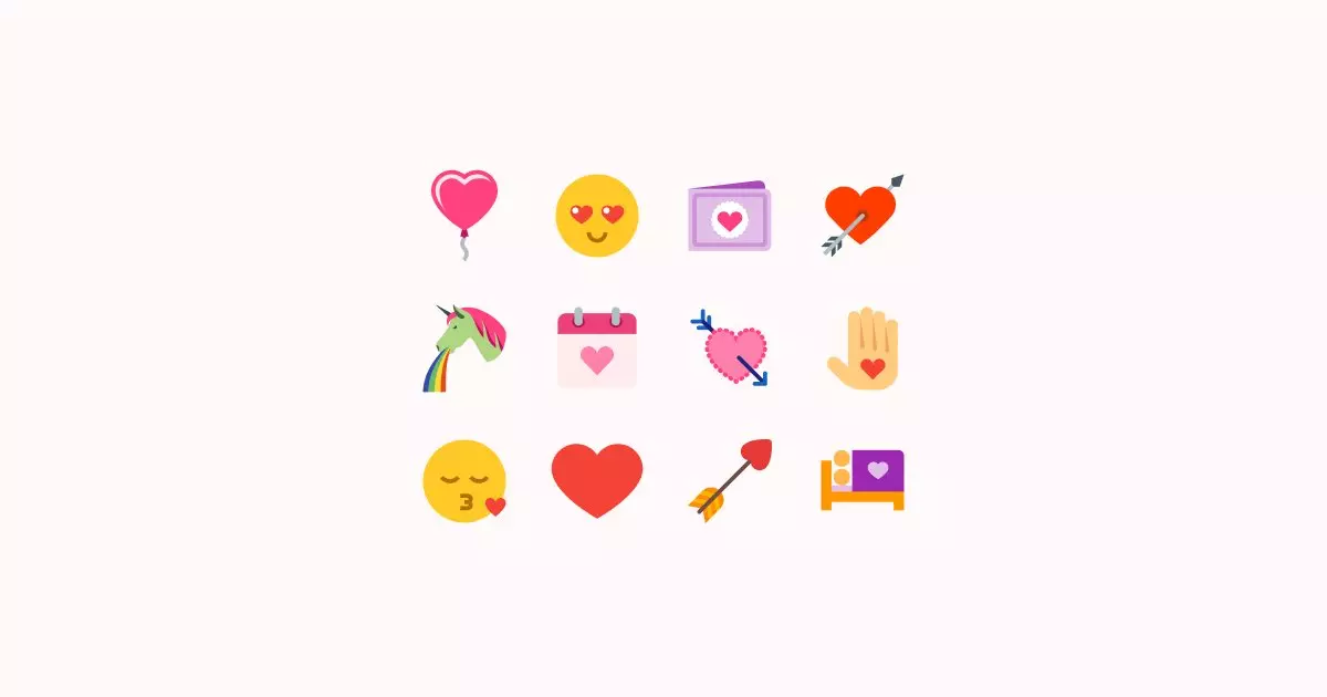 valentine love clipart icons