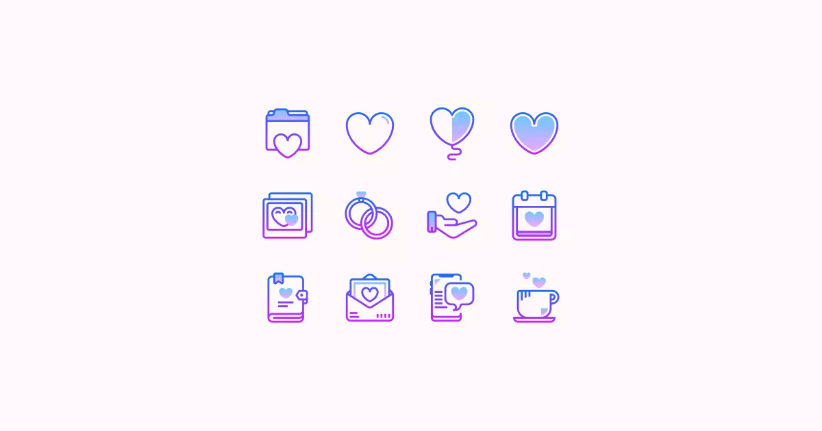 valentine love clipart icons